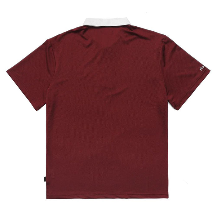 Malbon Trophy Baldwin Mesh Golf Polo Burgundy - 23 Men