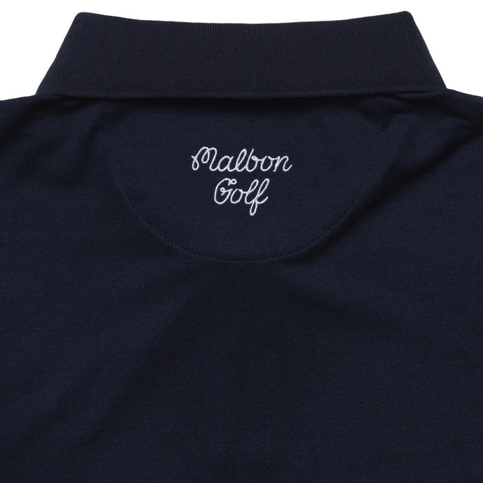 Malbon Trophy Performance Pique Golf Polo Navy - FW24