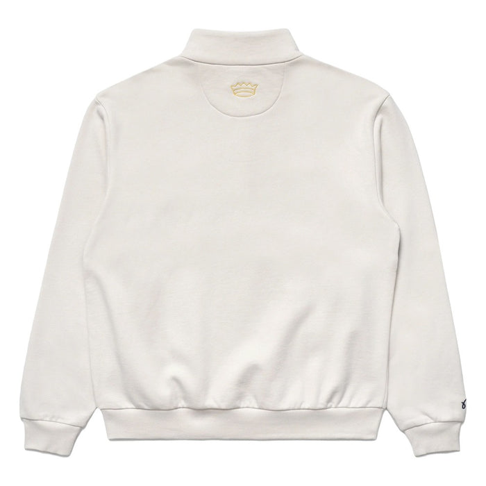 Malbon Trophy Quarter Zip Fleece Golf Sweater Ivory - FW24