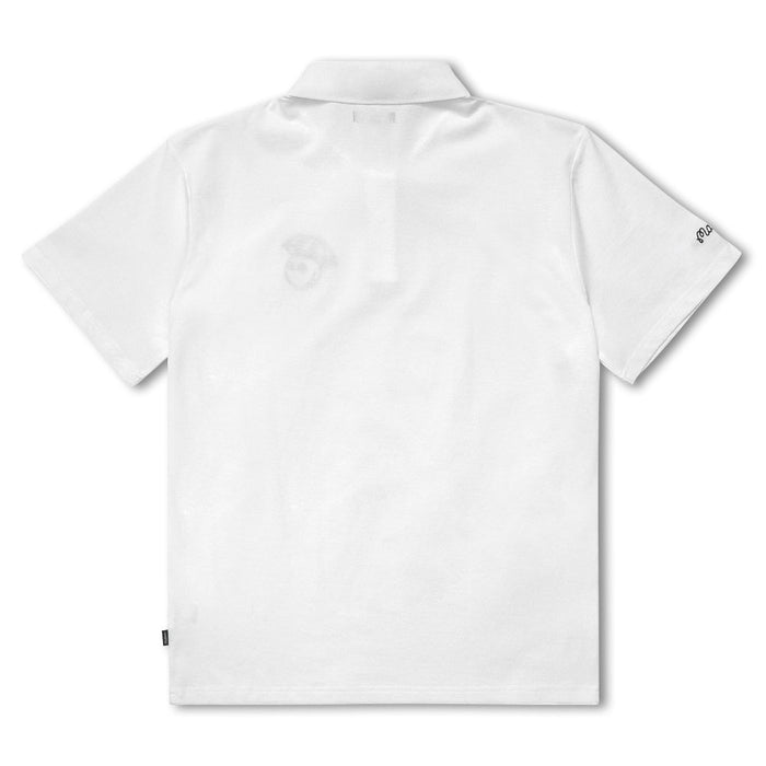 Malbon Umbrella Buckets Pique Golf Polo White - 23 Men