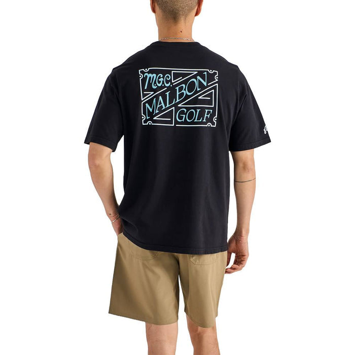 Malbon Villa Shortsleeve Golf T-Shirt Black - SS25 Men