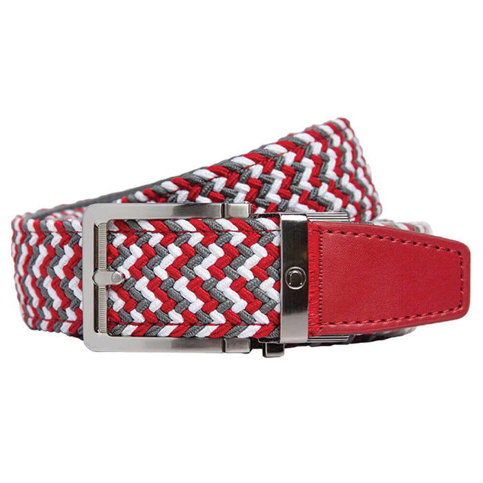 Nexbelt Braided Golf Belt Scarlet/Grey/White - 25 Men