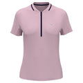 Original Penguin Ribbed Metallic Zip Golf Polo Charm Pink - SP25 Women