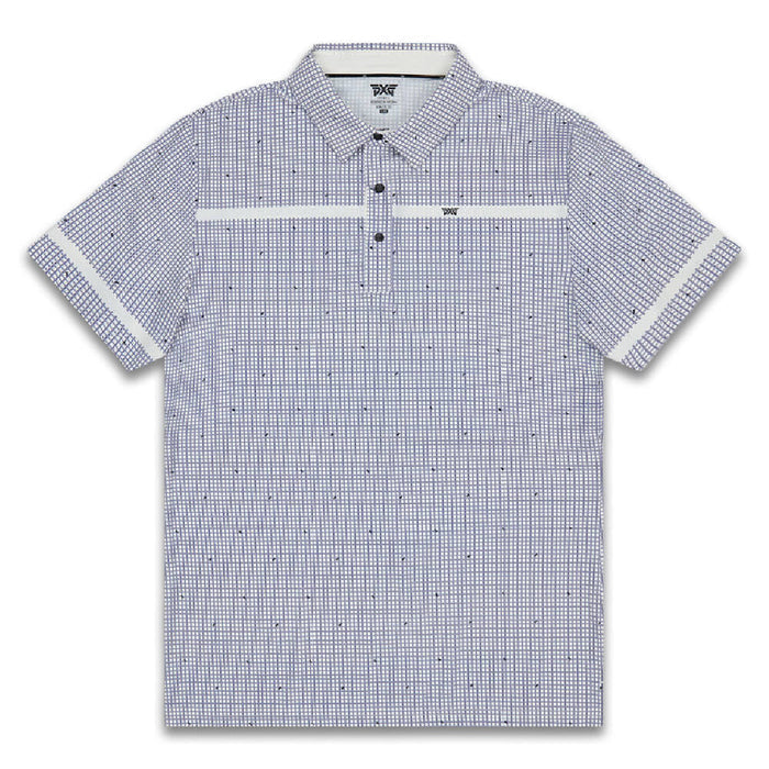 PXG Basket Weave Print Golf Polo White - 26 Men
