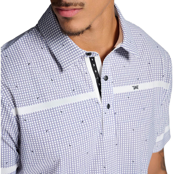 PXG Basket Weave Print Golf Polo White - 26 Men