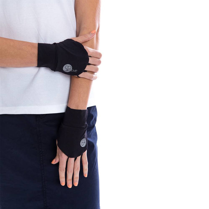 SParms Sun Protect+ UV/Sun Protection Cooling Golf Glove (1 Pair) Unisex Black - 19 Women