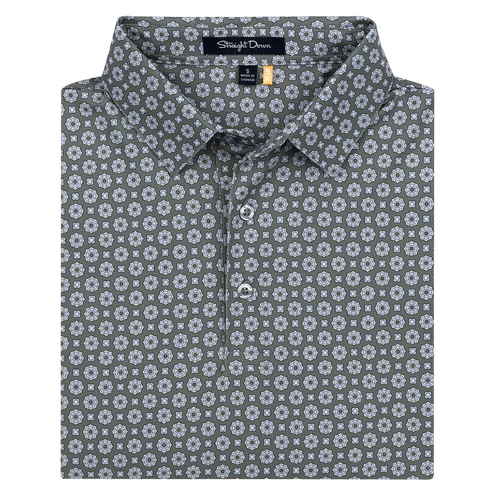 Straight Down Brooks Golf Polo Pine - FA25 Men