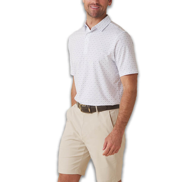 Straight Down Livingston Golf Polo White - SP26 Men