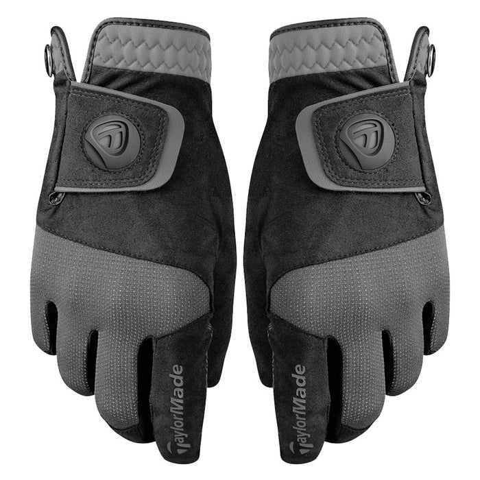 TaylorMade Rain Control Pair Golf Glove Black/Gray - 18 Men