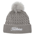 Titleist Cable Knit Pom Pom Golf Beanie Gray/White - 23 Men