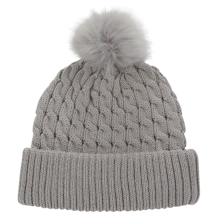Titleist Cable Knit Pom Pom Golf Beanie Gray/White - 23 Men