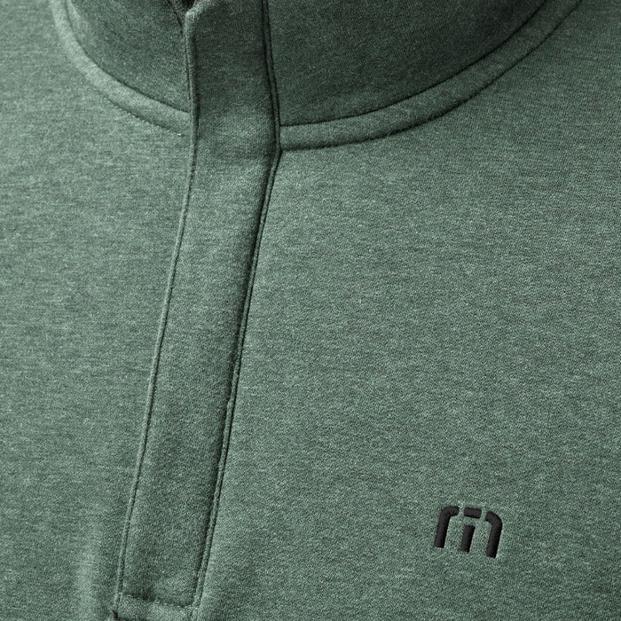 TravisMathew Cloud Quarter Zip 2.0 Golf Pullover Heather Balsam - FW22