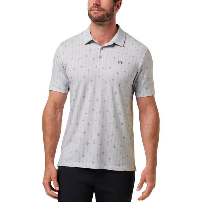 TravisMathew Featherweight Deco Golf Polo Heather Light Gray - SS26 Men
