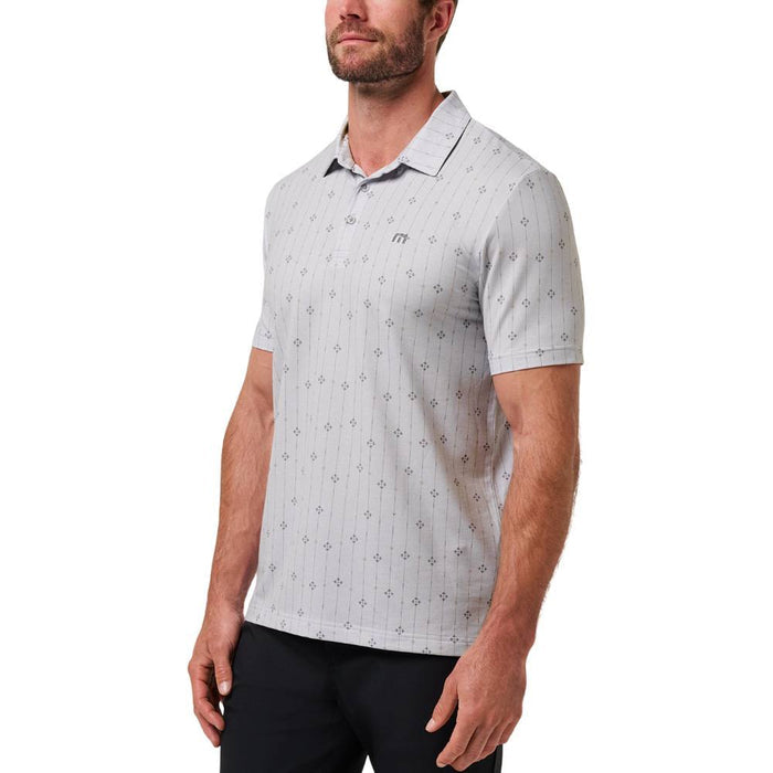 TravisMathew Featherweight Deco Golf Polo Heather Light Gray - SS26 Men
