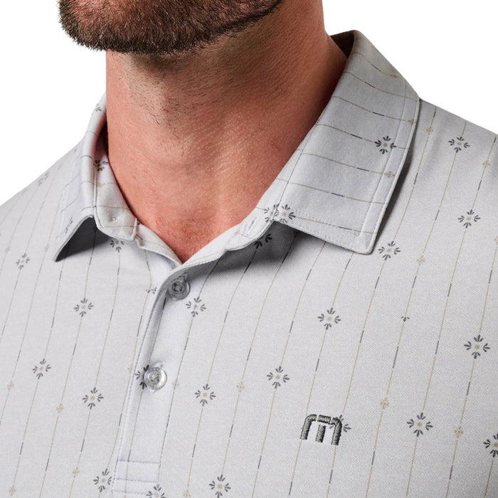 TravisMathew Featherweight Deco Golf Polo Heather Light Gray - SS26 Men