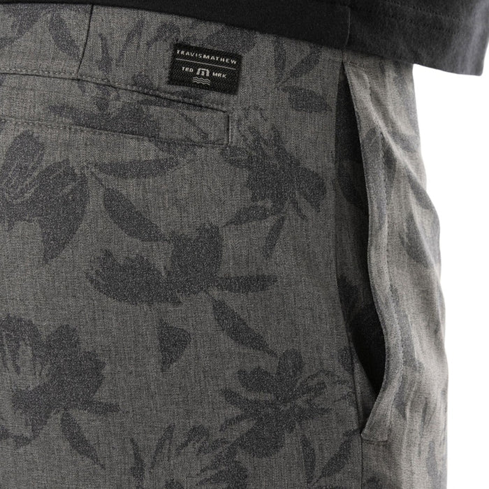 TravisMathew Inlet Golf Shorts Heather Gray Pinstripe - SS22 Men
