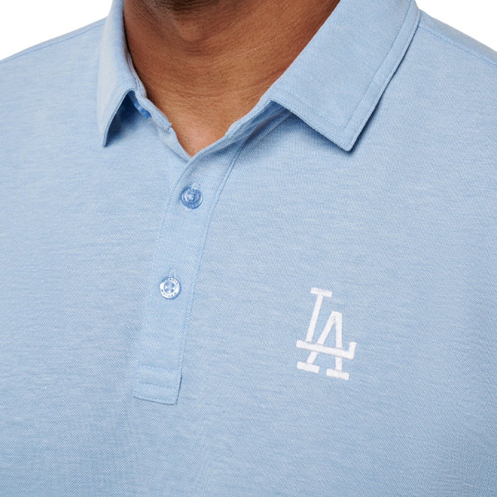 TravisMathew Los Angeles Dodgers Playoff Pitch Golf Polo Heather Blue - SS25 Men