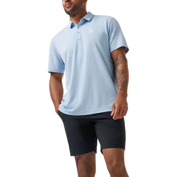 TravisMathew Los Angeles Dodgers Playoff Pitch Golf Polo Heather Blue - SS25 Men