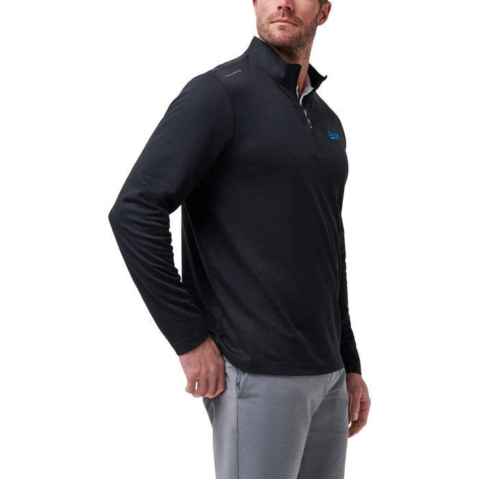 TravisMathew Los Angeles Dodgers Time To Tailgate Quarter Zip Golf Pullover Black - SS25 Men