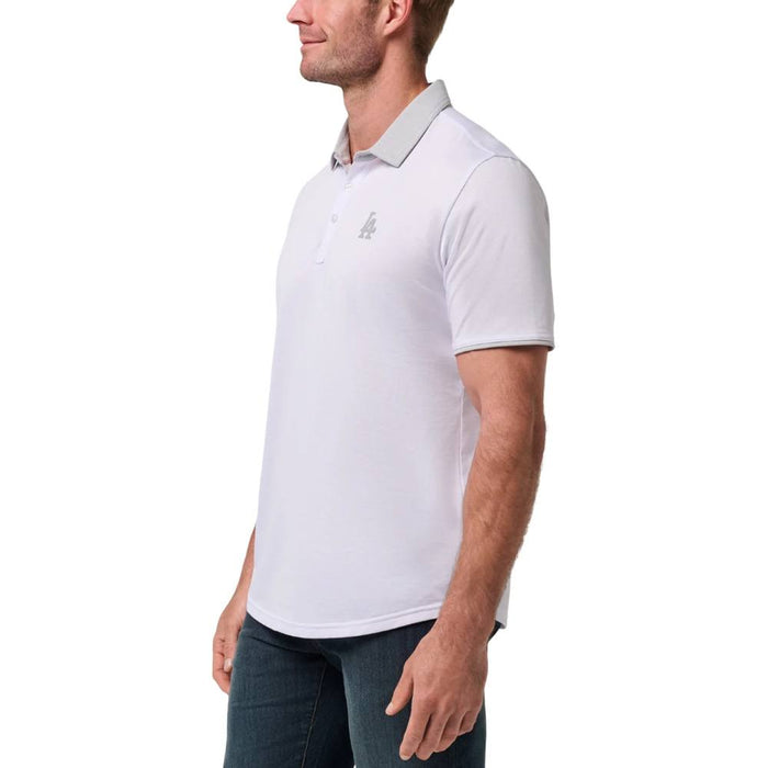 TravisMathew Los Angeles Dodgers Victory Vibes Golf Polo White/Heather Gray - SS26 Men