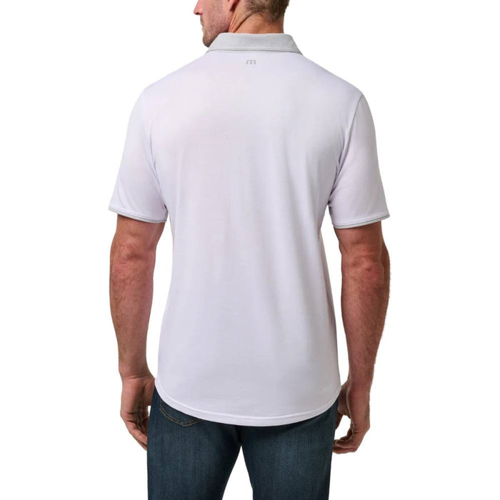 TravisMathew Los Angeles Dodgers Victory Vibes Golf Polo White/Heather Gray - SS26 Men