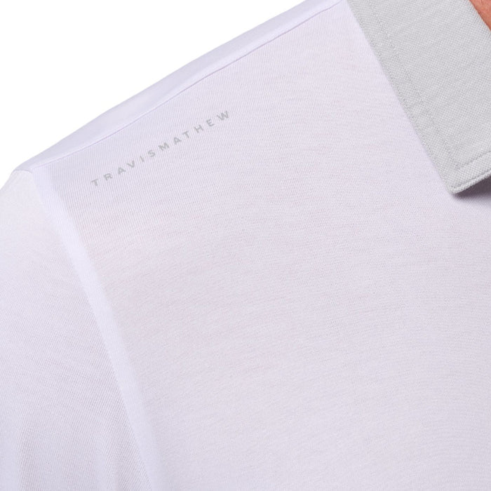 TravisMathew Los Angeles Dodgers Victory Vibes Golf Polo White/Heather Gray - SS26 Men