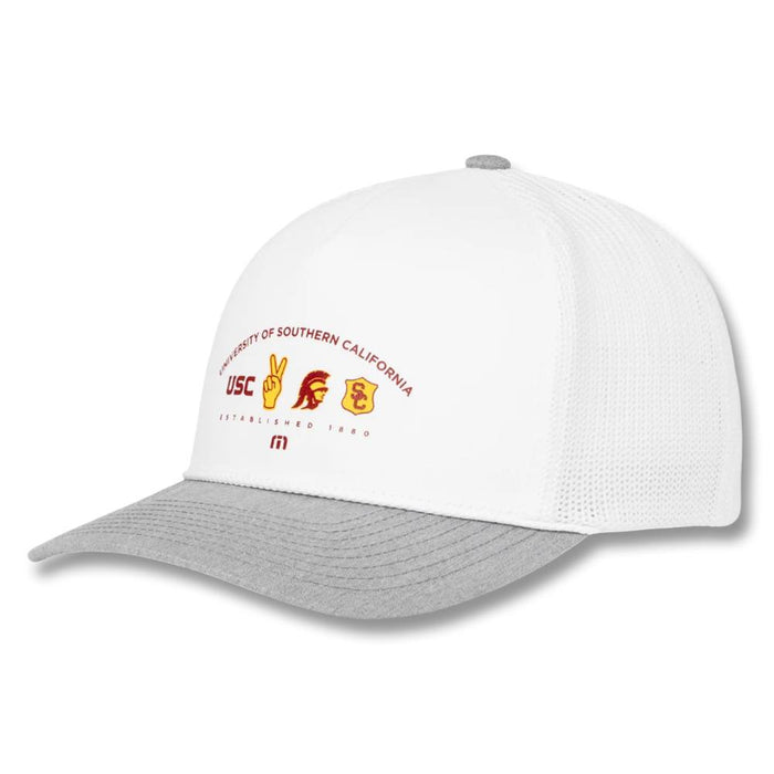 TravisMathew USC Defensive Line Snapback Golf Cap White - FW25 Men