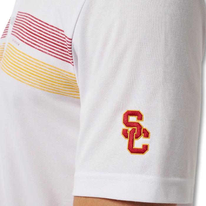 TravisMathew USC Top Recruit Golf Polo White/Cardinal - FW25 Men
