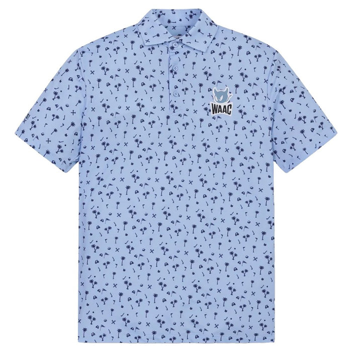 WAAC Allover Motif Golf Polo Light Blue - SP25 Men