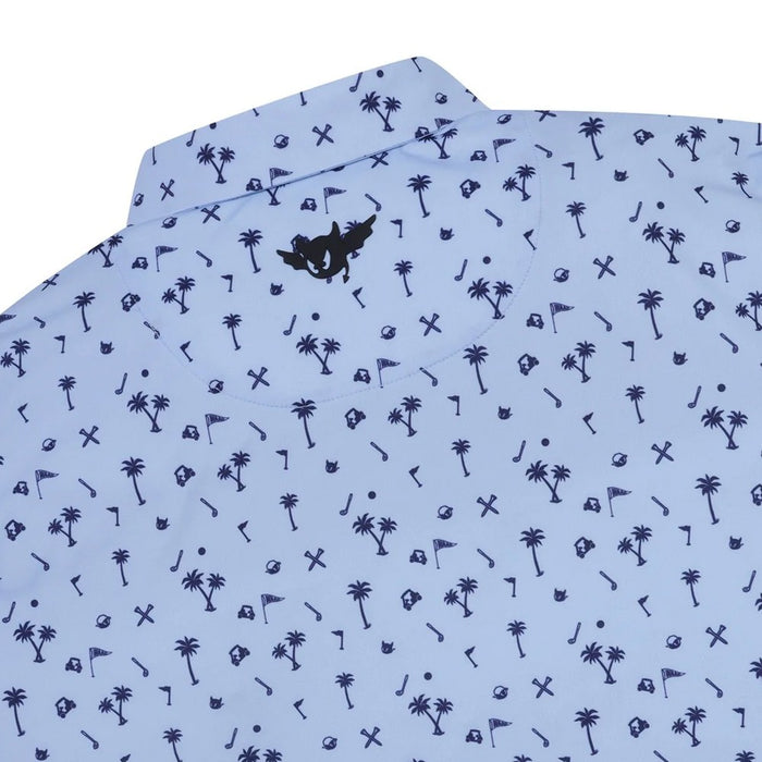 WAAC Allover Motif Golf Polo Light Blue - SP25 Men