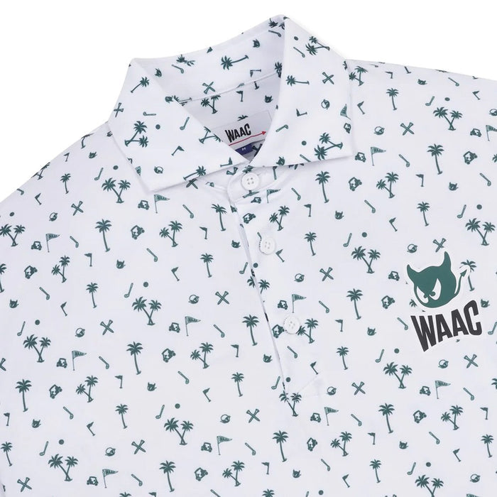 WAAC Allover Motif Golf Polo White - SP25 Men