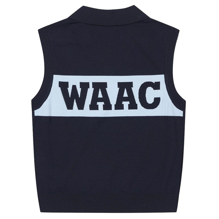 WAAC Athletic Deep V-Neck Knit Golf Vest Dark Navy - 24 Women