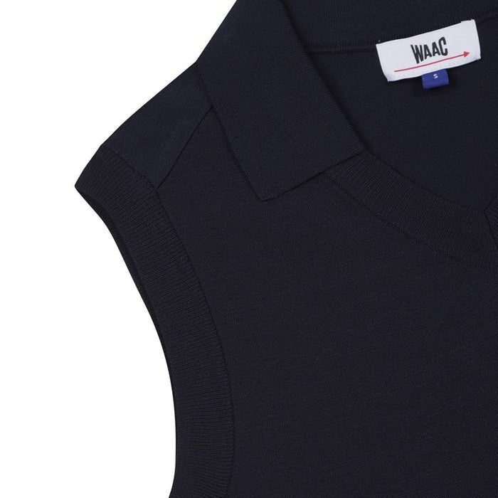WAAC Athletic Deep V-Neck Knit Golf Vest Dark Navy - 24 Women