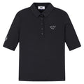 WAAC Athletic Ribbed Slim Golf Polo Black - SS24 Women