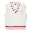 WAAC Cable V Neck Knit Golf Vest White - 23 Women