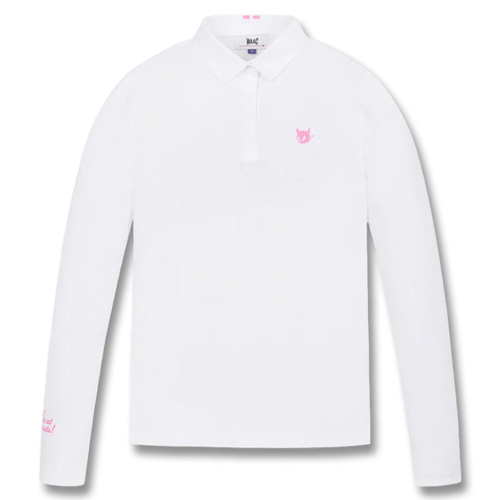 WAAC Essential Collar Longsleeve Golf Polo White - SP25 Women