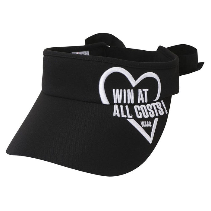 WAAC Heart Logo Sun Golf Visor Black - 23 Women