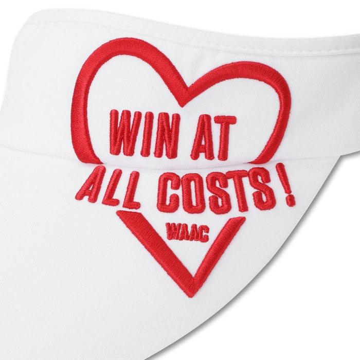 WAAC Heart Logo Sun Golf Visor White - 23 Women