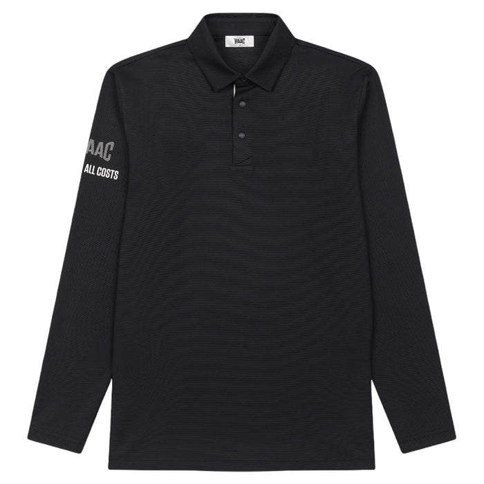 WAAC Logo Placket Longsleeve Golf Polo Dark Navy - SS26 Men