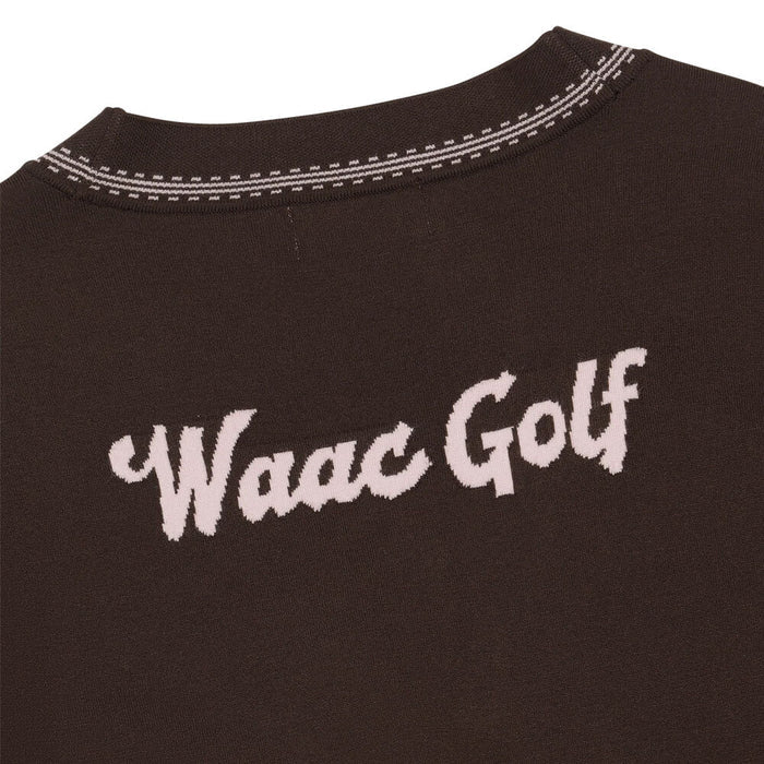 WAAC Pop Stitch Cardigan Golf Sweater Dark Brown - SS26 Women