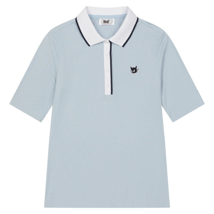 WAAC Slim Fit Rib Golf Polo Light Blue - SS26 Women